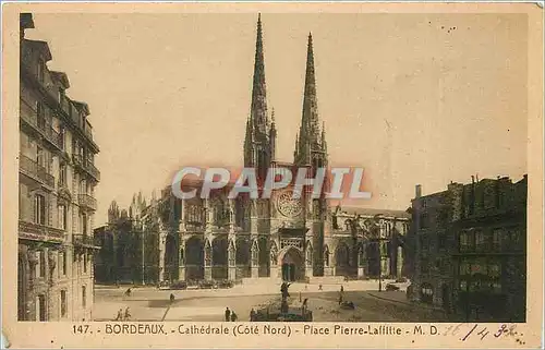 Ansichtskarte AK Bordeaux Cathedrale Cote Nord Place Pierre Laffitte