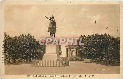 Ansichtskarte AK Montpellier Herault Jardin du Peyrou Statue Louis XIV