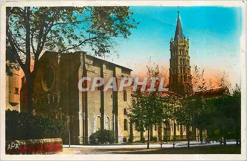 Cartes postales Toulouse Basilique et Place Saint Sernin Cote Sud