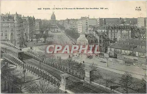 Cartes postales Paris Le Metre et l'Avenue de Breteuil Les Invalides Metro