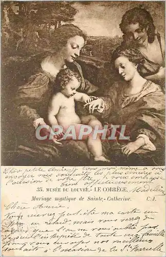 Cartes postales Musee du Louvre Le Correge Mariage mystique de Sainte Catherine