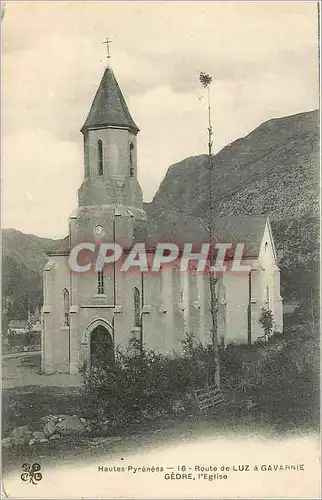 Ansichtskarte AK Hautes Pyrenees Route de Luz a Gavarnie Gedre l'Eglise