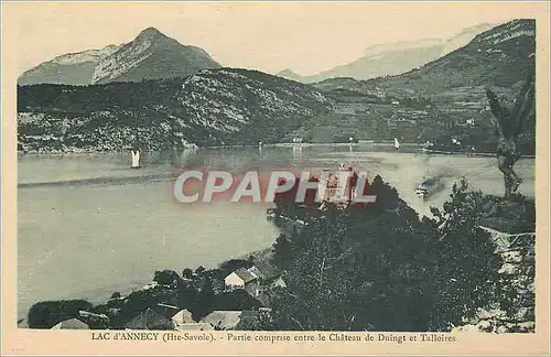 Ansichtskarte AK Lac d'Annecy Hte Savoie Partie comprise entre le Chateau de Duingt et Talloires