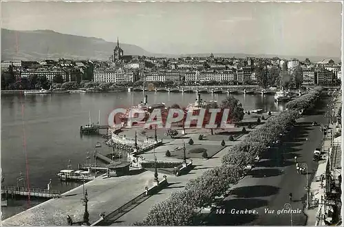 Moderne Karte Geneve Vue Generale Bateau
