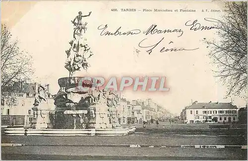 Ansichtskarte AK Tarbes Place Marcadieu et Fontaine