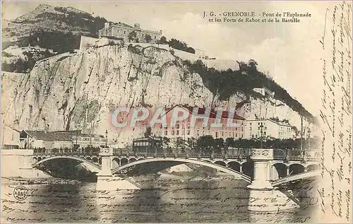 Cartes postales Grenoble Pont de l'Esplanade et les Forts de Rabot et de la Bastille