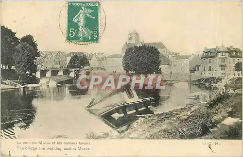 Ansichtskarte AK Le Pont de Meaux et les Bateaux lavoirs Militaria