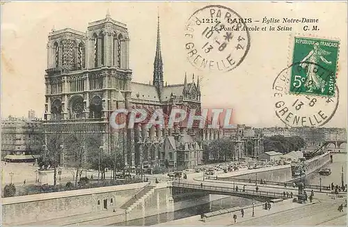 Cartes postales Paris Eglise Notre Dame Le Pont d'Arcole et la Seine