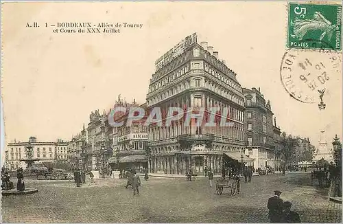 Cartes postales Bordeaux Allees de Tourny et Cours du XXX Juillet