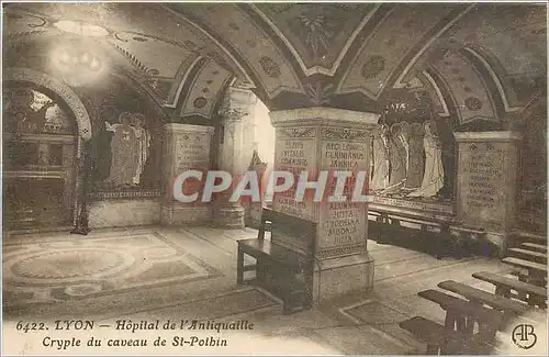 Cartes postales Lyon Hopital de l'Antiquaille Crypte du caveau de St Poibin