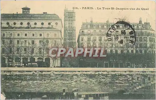 Cartes postales Paris La Tour St Jacques vue du Quai