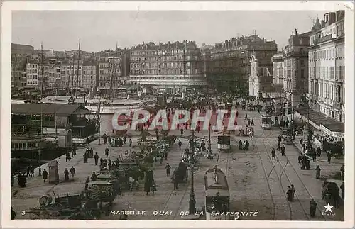 Cartes postales Marseille Quai de la Fraternite Bateaux Tramways