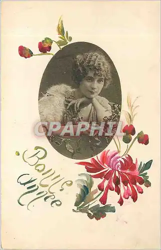 Cartes postales Bonne Annee Femme Fleurs
