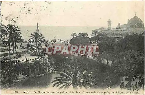 Cartes postales Nice La Grotte du Jardin public et la Jettee Promenade