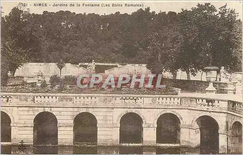 Cartes postales Nimes Jardins de la Fontaine Les Bains Romains