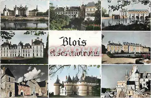 Moderne Karte Blois et ses environs Chambord Blois Chenonceaux Cheverny Menars Beaugency Chaumont Amboise