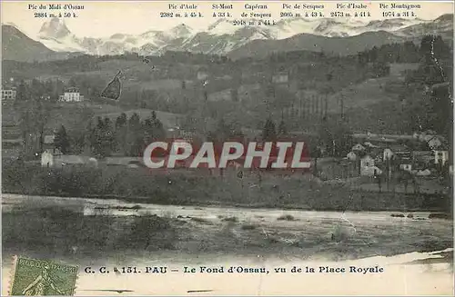 Cartes postales Pau Le Fond d'Ossau vu de la Place Royale