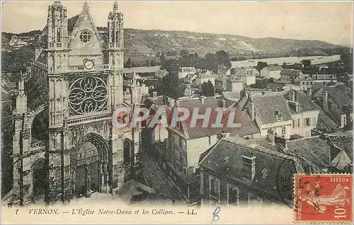 Ansichtskarte AK Vernon L'Eglise Notre Dame et les Collines