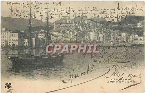 Cartes postales Menton Le Port et la Vieille Ville Bateau Voilier