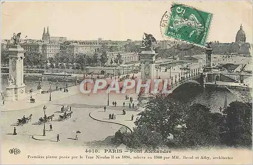 Cartes postales Paris Pont Alexandre Premiere pierre par le Tzar Nicolas II Russie Russia