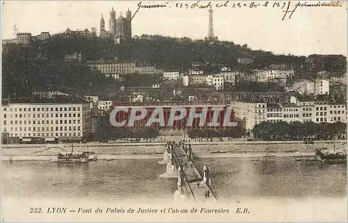 Cartes postales Lyon Pont du Palais de Justice et Coteau de Fourviere