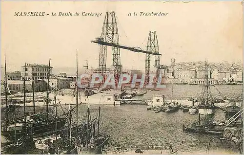 Ansichtskarte AK Marseille Le Bassin du Carenage et le Transbordeur Bateaux