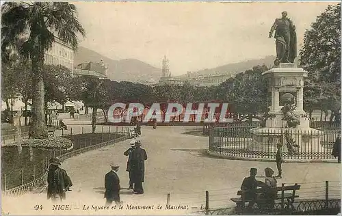 Cartes postales Nice Le Square et le Monument de Massena