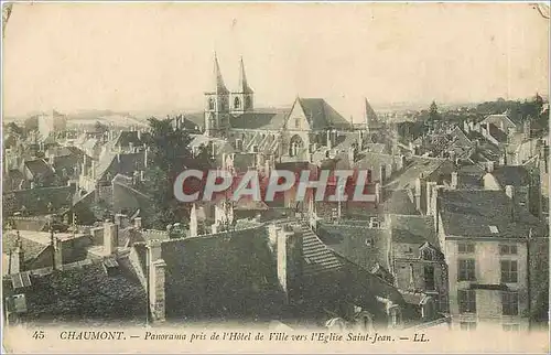 Cartes postales Chaumont Panorama pris de l'Hotel de Ville vers l'Eglise Saint Jean