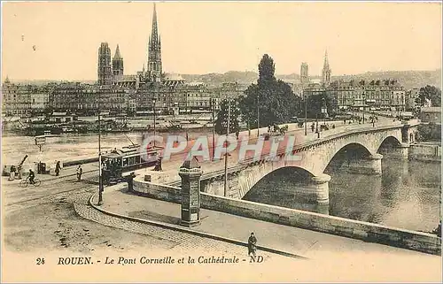 Cartes postales Rouen Le Pont Corneille et la Cathedrale