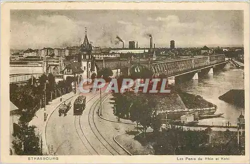 Cartes postales Strasbourg Les Ponts du Rhin et Kehl Tramway