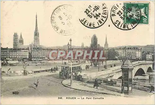 Ansichtskarte AK Rouen Le Pont Corneille Tramway