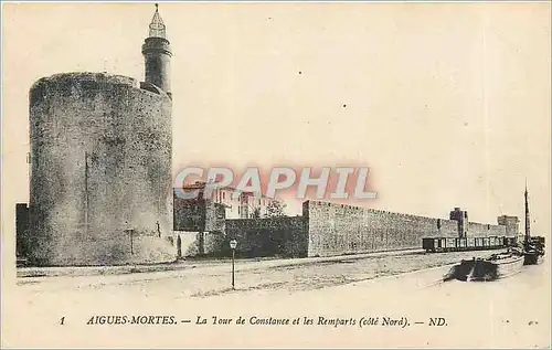 Cartes postales Aigues Mortes La Tour de Constance et les Remparts cote Nord
