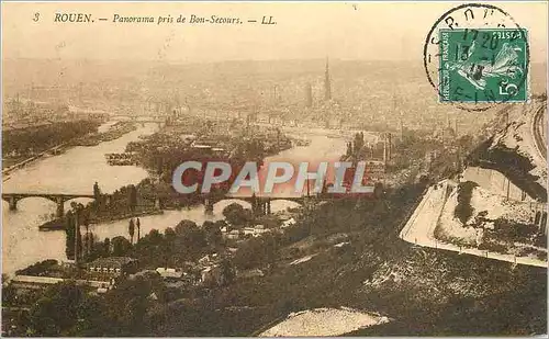 Cartes postales Rouen Panorama pris de Bon Secours