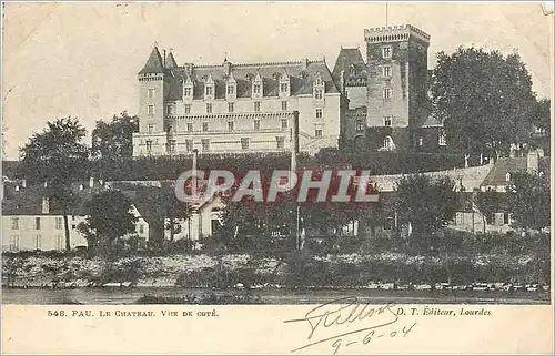 Cartes postales Pau Le Chateau Vue de Cote