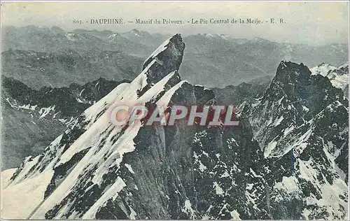 Ansichtskarte AK Dauphine Massif du Pelvoux Le Pic Central de la Meije