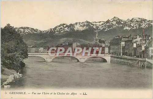 Cartes postales Grenoble Vue sur l'Isere et la Chaine des Alpes