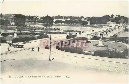 Ansichtskarte AK Tours La Place des Arts et les Jardins