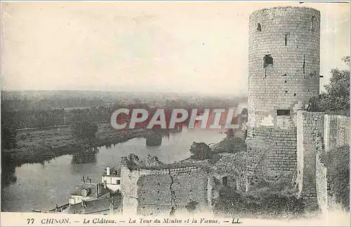 Cartes postales Chinon Le Chateau La Tour du Moulin et la Vienne