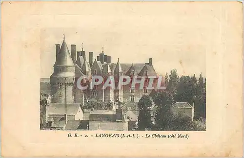 Cartes postales Langeais I et L Le Chateau cote nord