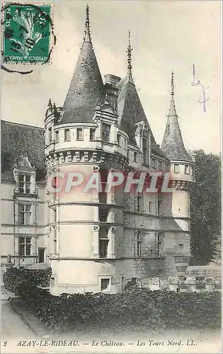 Cartes postales Azay le Rideau Le Chateau Les Tours Nord