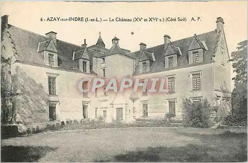 Cartes postales Azay sur Indre I et L Le Chateau Cote Sud