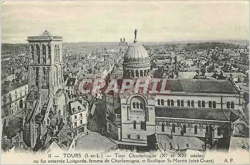 Cartes postales Tours I et L Tour Charlemagne