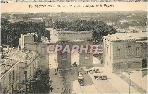 Cartes postales Montpellier L'Arc de Triomphe et le Peyrou