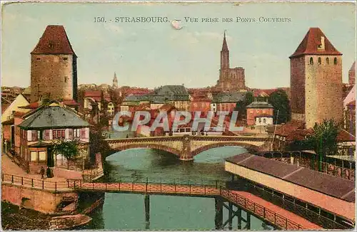 Ansichtskarte AK Strasbourg Vue prise des Ponts Couverts