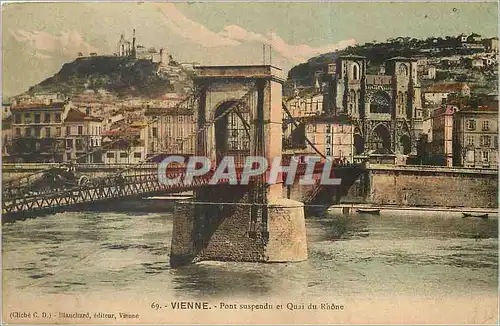 Cartes postales Vienne Pont suspendu et Quai du Rhone