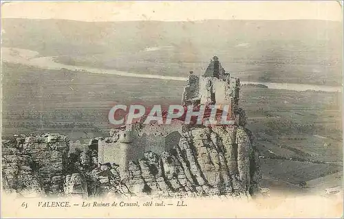 Cartes postales Valence Les Ruines de Crussol cote sud