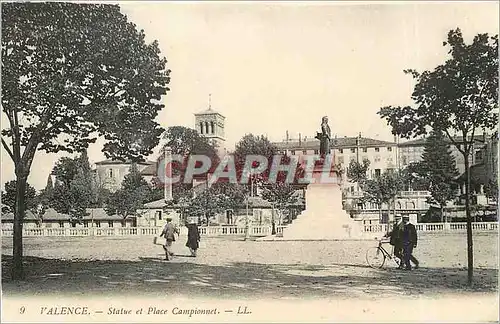 Cartes postales Valence Statue et Place Campionnet