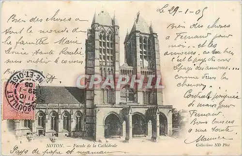 Cartes postales Noyon Facade de la Cathedrale