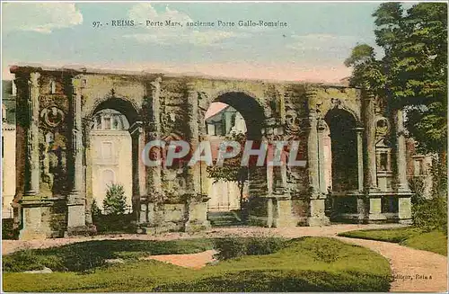 Ansichtskarte AK Reims Porte Mars ancienne Porte Gallo Romaine