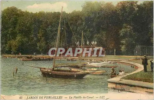 Cartes postales Jardin de Versailles La Flotille du Canal Bateaux